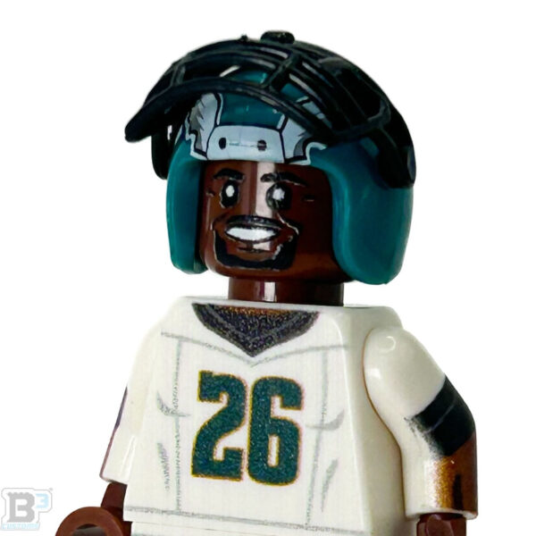 #26 RB Barkley Eagles Football Player Minifig made using LEGO parts - B3 Customs - Image 3