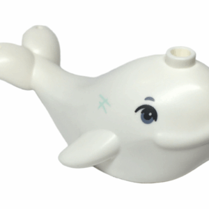 White Whale with Sand Blue Eyes Pattern - Official LEGO® Part