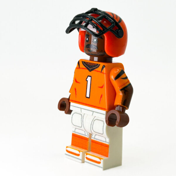 #1 WR Bengals Football Player Minifig made using LEGO parts - B3 Customs - Image 2