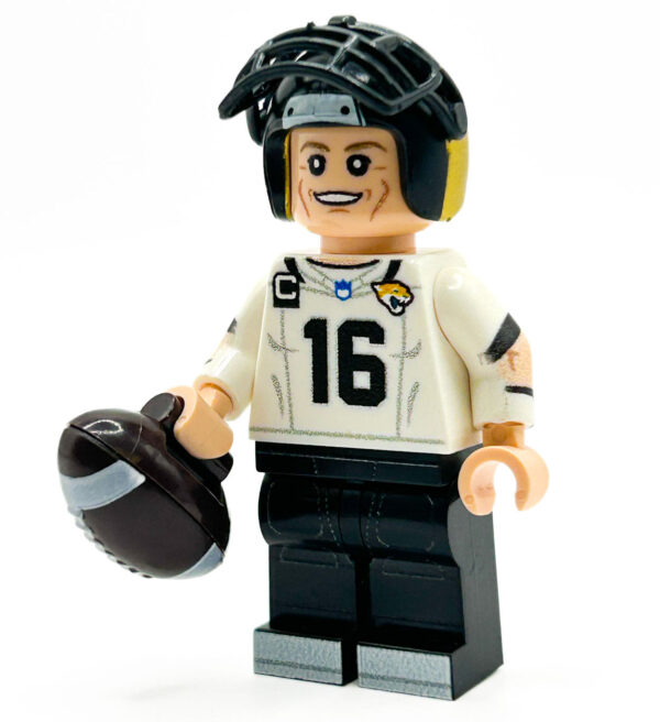 #16 QB Jax Football Player Minifig made using LEGO parts - B3 Customs - Image 2