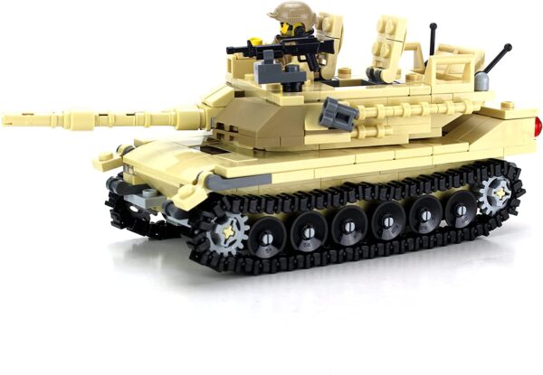Tan M1 Abrams Tank Military Building Set made using bricks - Image 2