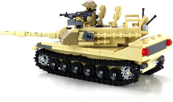 Tan M1 Abrams Tank Military Building Set made using bricks - Image 3