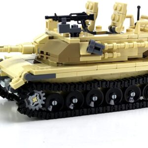 Tan M1 Abrams Tank Military Building Set made using bricks