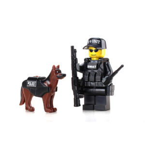 Police Officer w/ K9 Minifig made withe LEGO parts