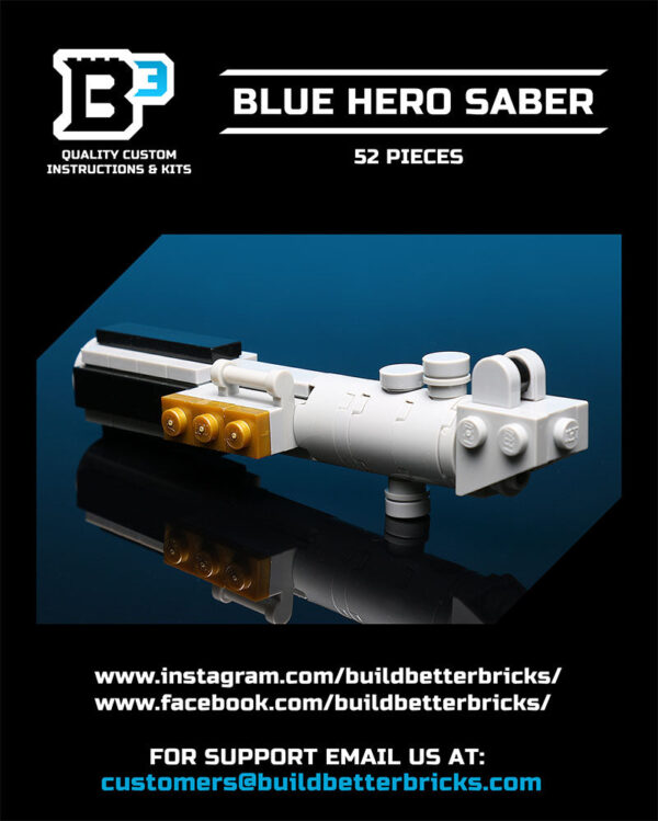 Luke's Blue Lightsaber Building Kit made using LEGO parts - B3 Customs - Image 2