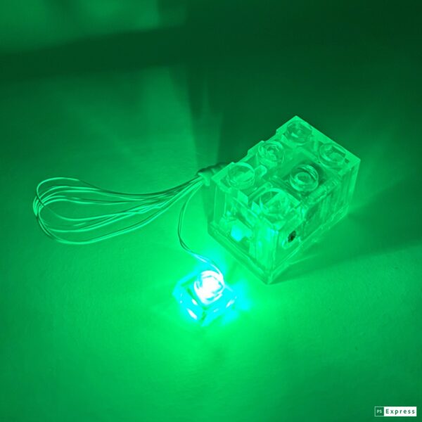 Light-Up 1x1 Plate on cord with Battery Brick (Pick Your Color) - LEGO Compatible - Image 2