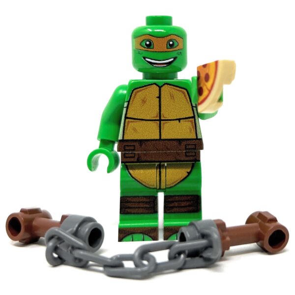 Mikey Orange Fighter Turtle - Custom Minifig made using LEGO parts - Image 2