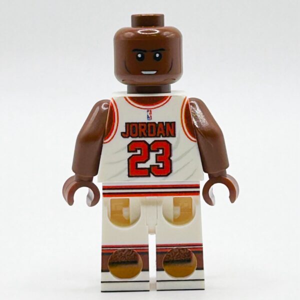 MJ #23 (White Jersey) Basketball Player Minifig made using LEGO parts - B3 Customs - Image 2