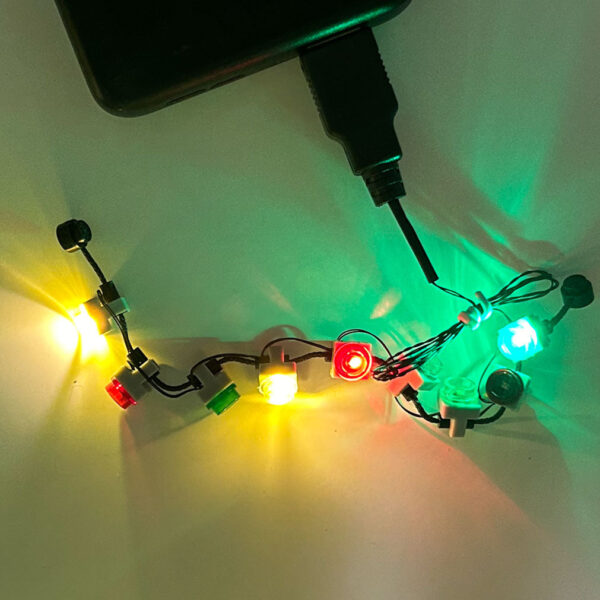 Light-Up Christmas Lights Strand (Lt. Bluish Gray Parts) for Set 10229 - Image 2
