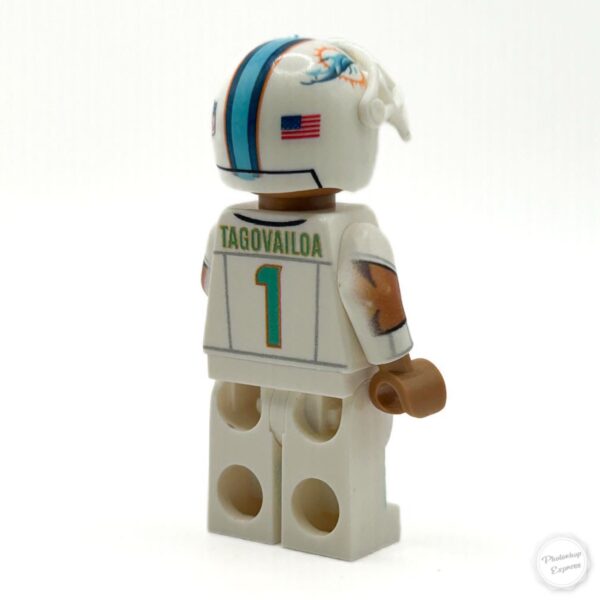 #1 QB Tua Dolphins Football Player Minifig - B3 Customs - Image 2