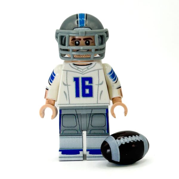 #16 Lions QB Football Player Minifig - B3 Customs - Image 2