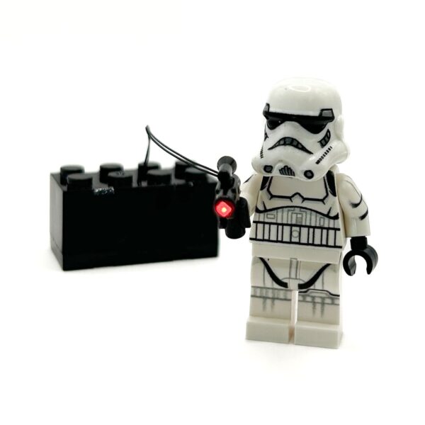 Light-Up Small Blaster for Minifig (Red Flashing Light) Battery Powered - Image 2