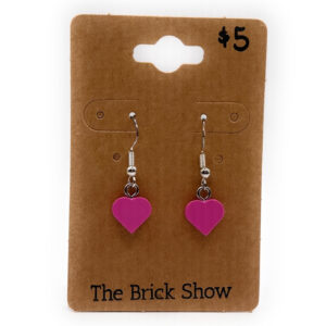 Small Pink Heart Earrings made from LEGO Parts