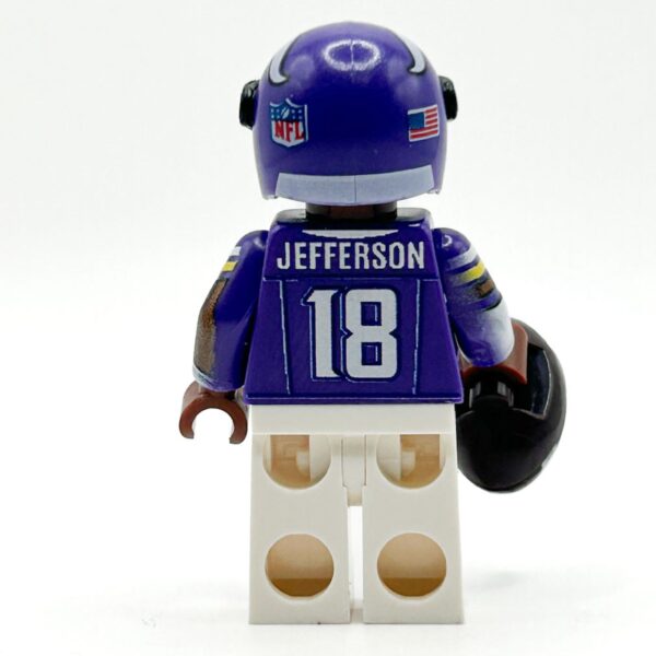 #18 WR Vikings Football Player Minifig made using LEGO parts - B3 Customs - Image 3