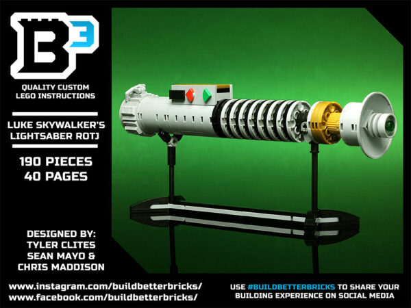 Luke Skywalker Return of the Jedi Lightsaber w/ Stand - Custom MOC made with LEGO bricks - Image 7