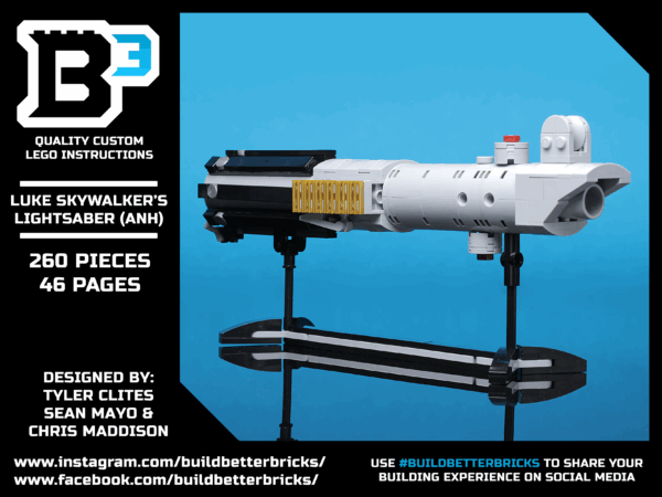 Luke Skywalker's A New Hope Lightsaber w/ Stand made using LEGO parts (Life-Size) - Image 2