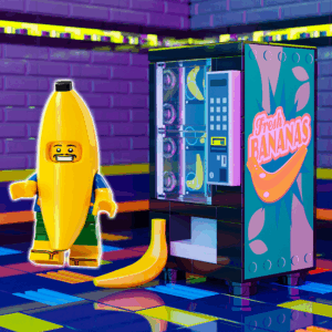 Fresh Bananas w/ Banana Guy Minifigure - B3 Customs Fruit Vending Machine made using LEGO parts