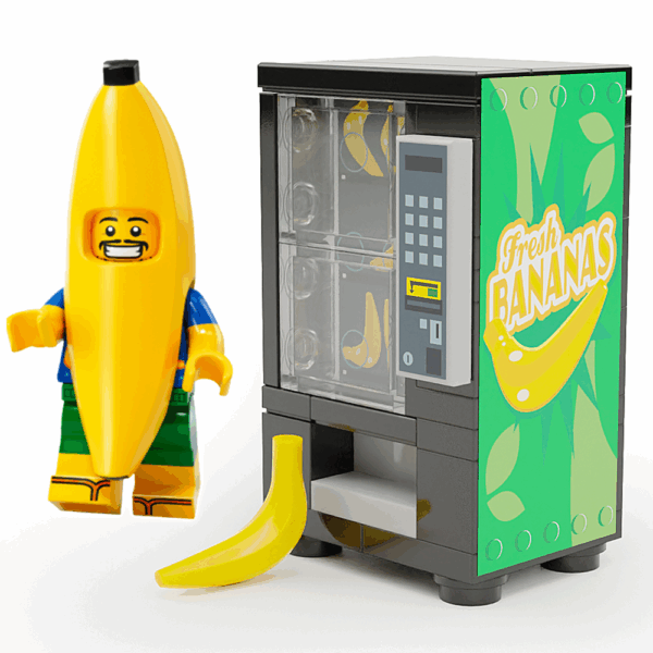 Fresh Bananas w/ Banana Guy Minifigure - B3 Customs Fruit Vending Machine made using LEGO parts - Image 2