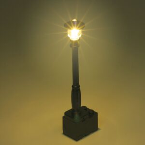 Black Light-Up Lamp Post (Yellow / Warm Light)