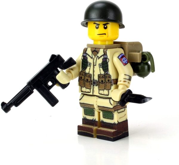 WW2 U.S. Army 82nd Airborne Paratrooper Minifig made with LEGO parts