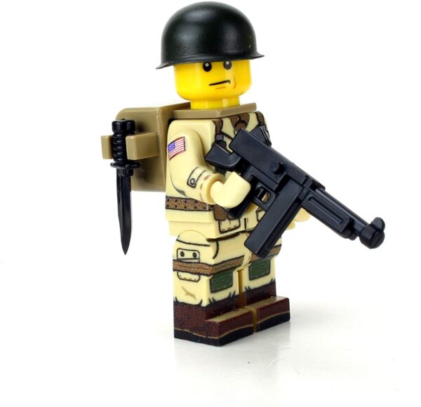 WW2 U.S. Army 82nd Airborne Paratrooper Minifig made with LEGO parts - Image 2