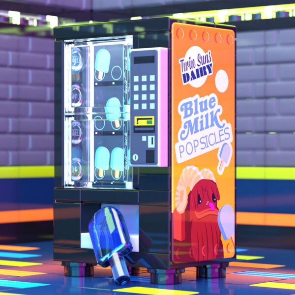 Blue Milk Popsicles Vending Machine Building Set made using LEGO parts - B3 Customs - Image 2