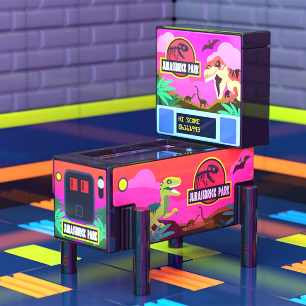 Jurassbrick Park - B3 Customs Pinball Arcade Machine Building Set made using LEGO parts - Image 2