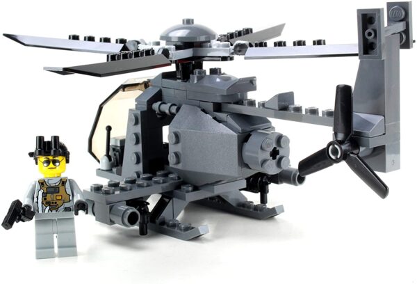 Army AH-6 Little Bird Helicopter (1x Pilot) made with LEGO parts - Image 3