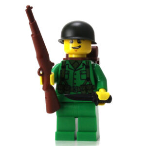 World War 2 US Army Soldier (w/ Rifle) - Custom Military Minifig