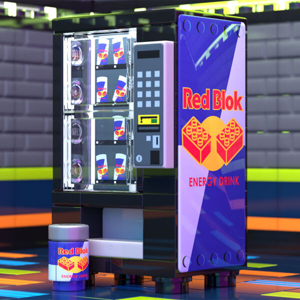 Red Brick Energy Drink Vending Machine made using LEGO parts - B3 Customs - Image 2