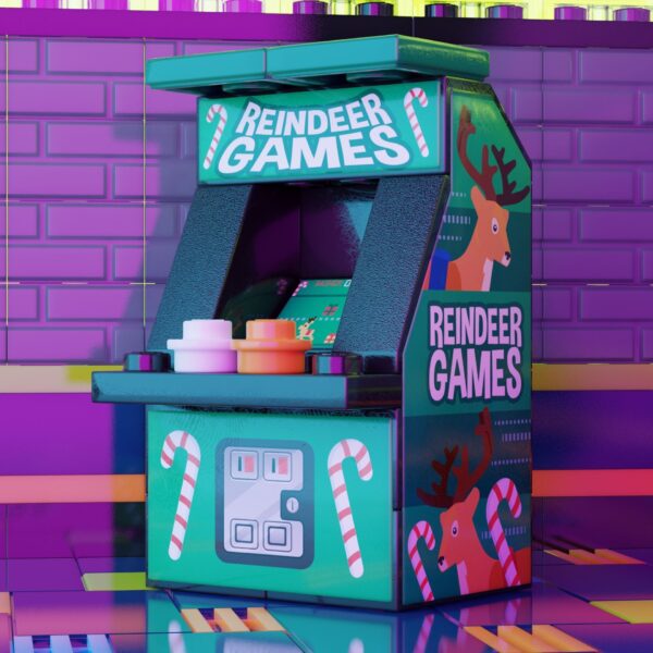 Reindeer Games Arcade Machine Toy Building Kit made using LEGO parts - B3 Customs - Image 2