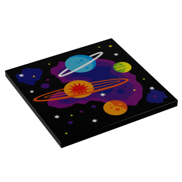 80's and 90's Arcade Carpet 6x6 Tiles (Planets) made with LEGO parts - Pack of 10 - Image 2