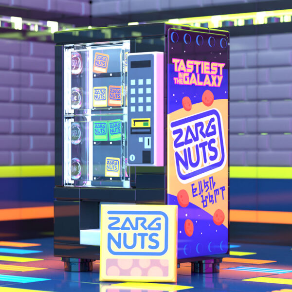 Zarg Nuts Vending Machine Building Set made using LEGO parts - B3 Customs - Image 2