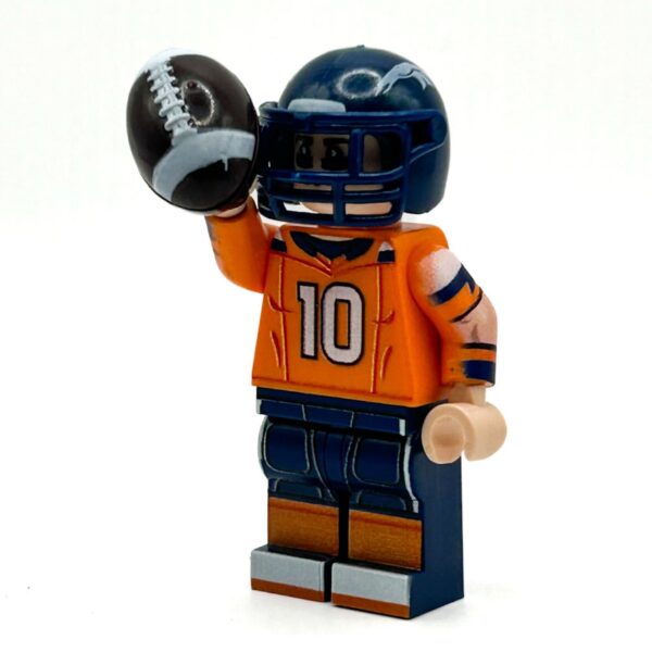 #10 QB Broncos Football Player Minifig made using LEGO parts - B3 Customs - Image 2