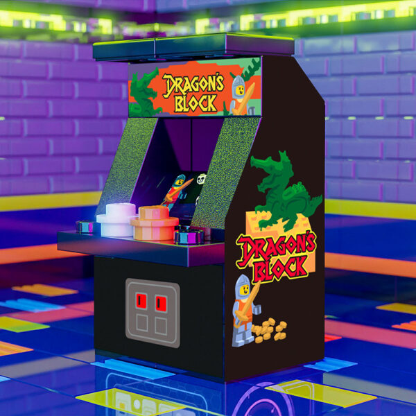 Dragon's Block Arcade Machine Toy Building Kit made using LEGO parts - B3 Customs - Image 2