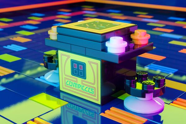 Centipieces 2-Player Classic Arcade made using LEGO parts - B3 Customs - Image 2