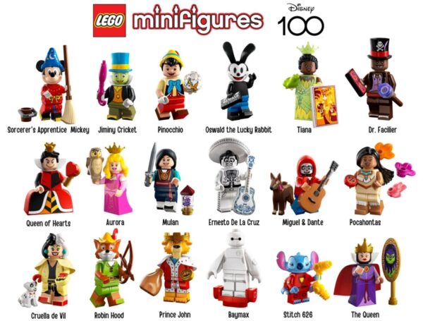 Complete Set of 18 LEGO Disney 100 Collectible Minifigures 71038 (2023) - Image 2