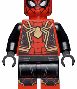 Spider-Man (Black and Red Suit, Large Gold Spider) - LEGO Marvel Spider-Man: No Way Home Minifigure (2021)