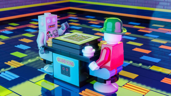 Blockey Kong 2-Player Classic Arcade made using LEGO parts - B3 Customs - Image 3