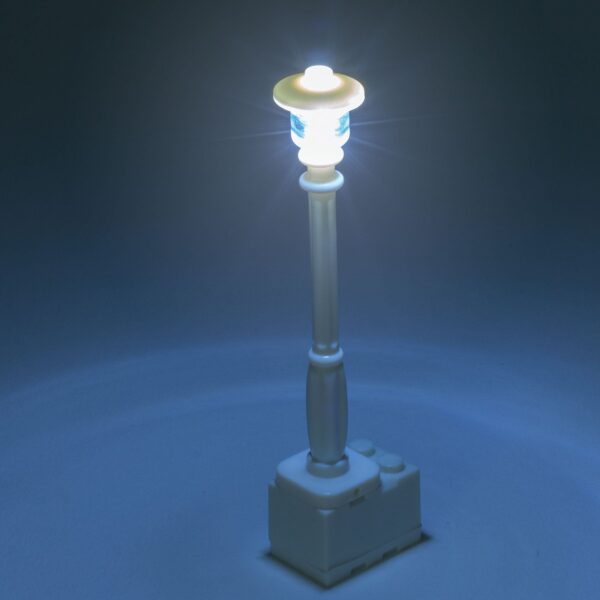 Light-Up Lamp Post (White) on Brick - Image 2