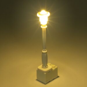 Light-Up Lamp Post (White) on Brick
