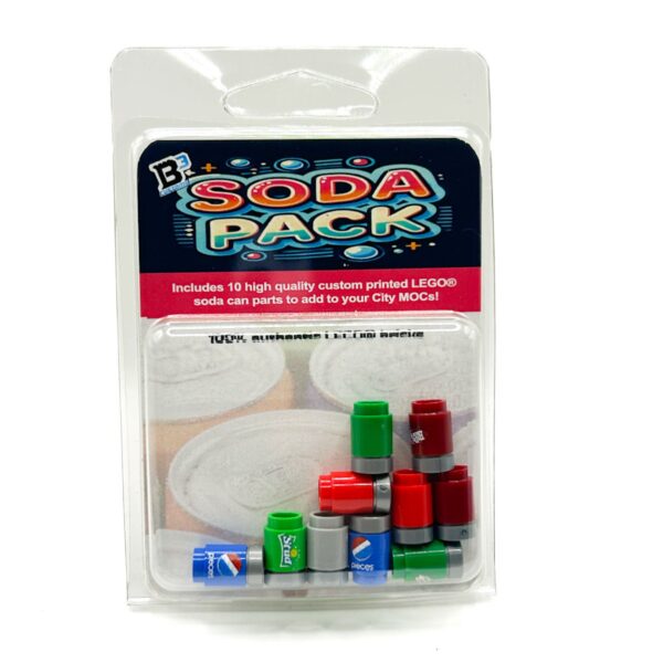 Minifig Soda Pack (10 Soda Cans) made from LEGO parts - B3 Customs - Image 2