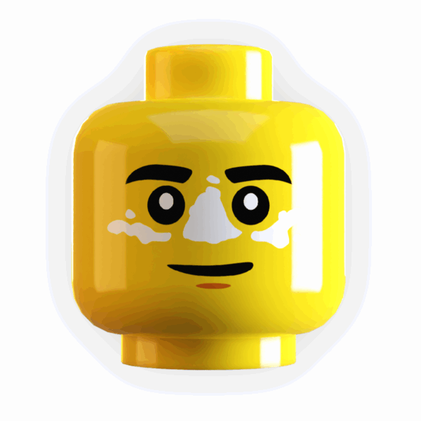 Sunscreen’d Minifig Head made using LEGO part
