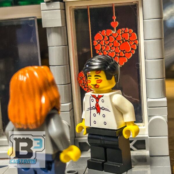 2 Hearts, Valentine's Day 4x6 Glass Window made with LEGO part - B3 Customs - Image 2