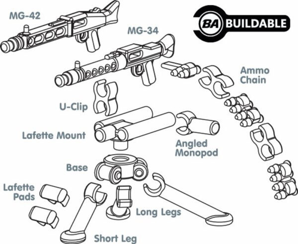 German Tripod w/ MG34 + 42 - BrickArms® - Image 2