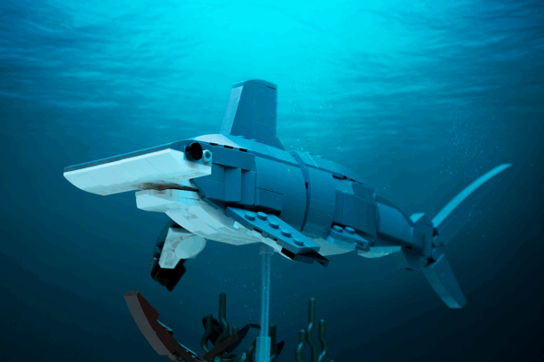 Hammerhead Shark Building Set made with LEGO parts - B3 Customs - Image 4