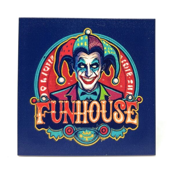 Joker's Funhouse Vintage 6x6 Sign made using LEGO parts - Image 2