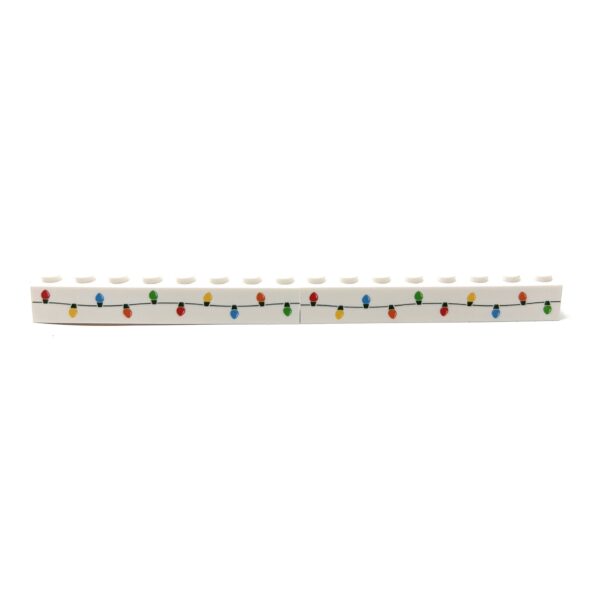 Christmas Lights Custom Printed on 1x8 Brick - B3 Customs made using LEGO part - Image 2