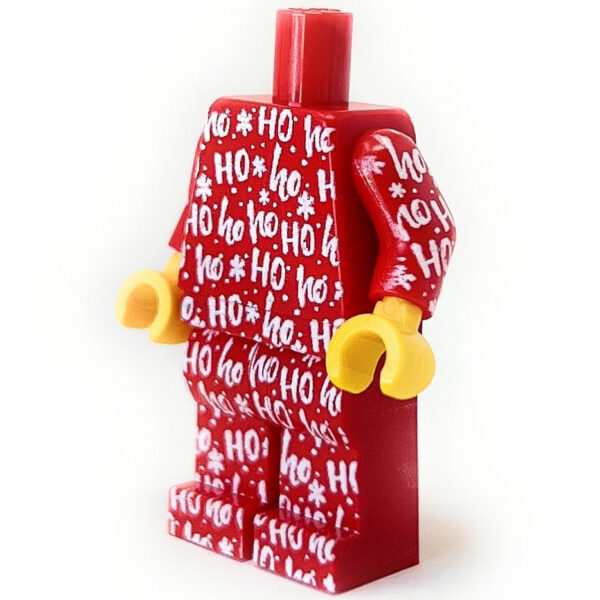 Santa HO HO Ho Christmas PJs Minifig Body made using LEGO parts  - B3 Customs - Image 2