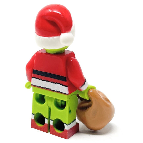 Custom Mean One Christmas Minifig made with LEGO parts - B3 Customs - Image 2